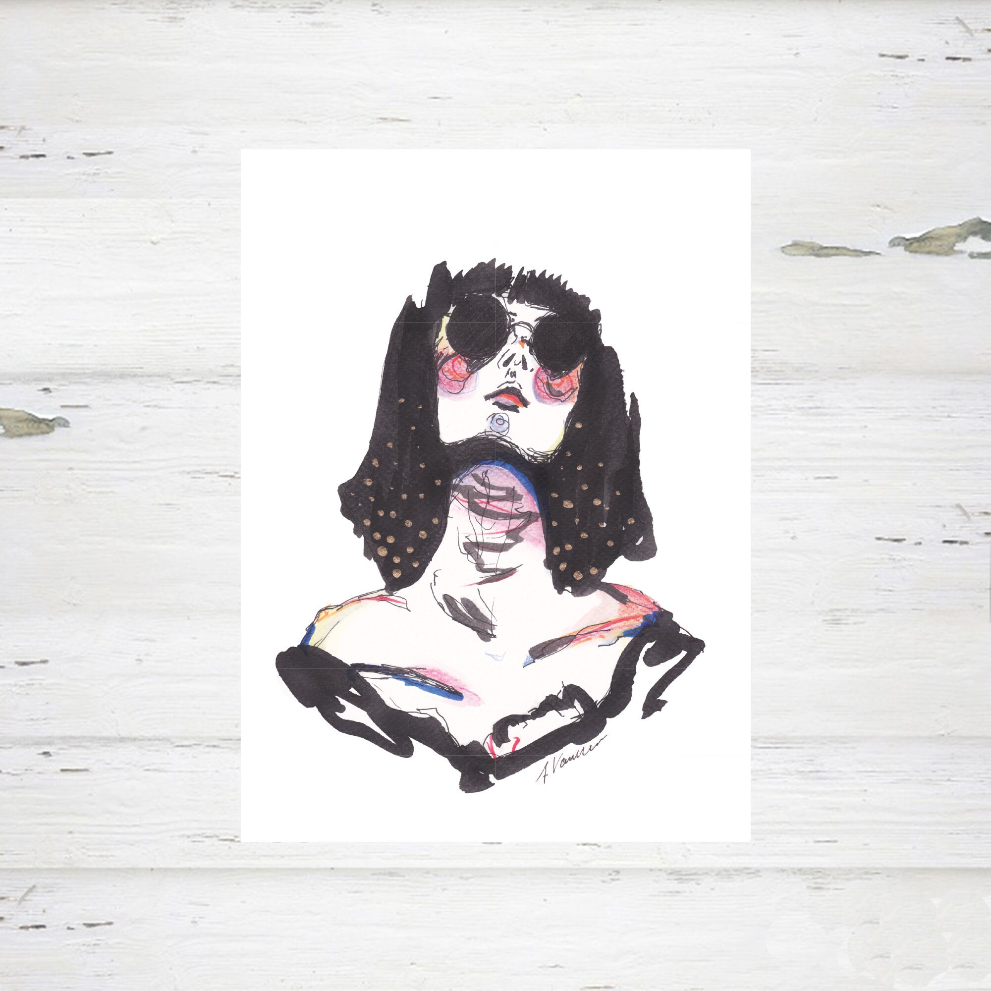 Ink Girl - Kunstdruck