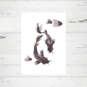 Ink Koi *japanische Tintenzeichnung* - Kunstdruck
