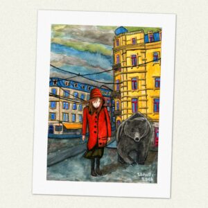 Kunstdruck Lachssuche
