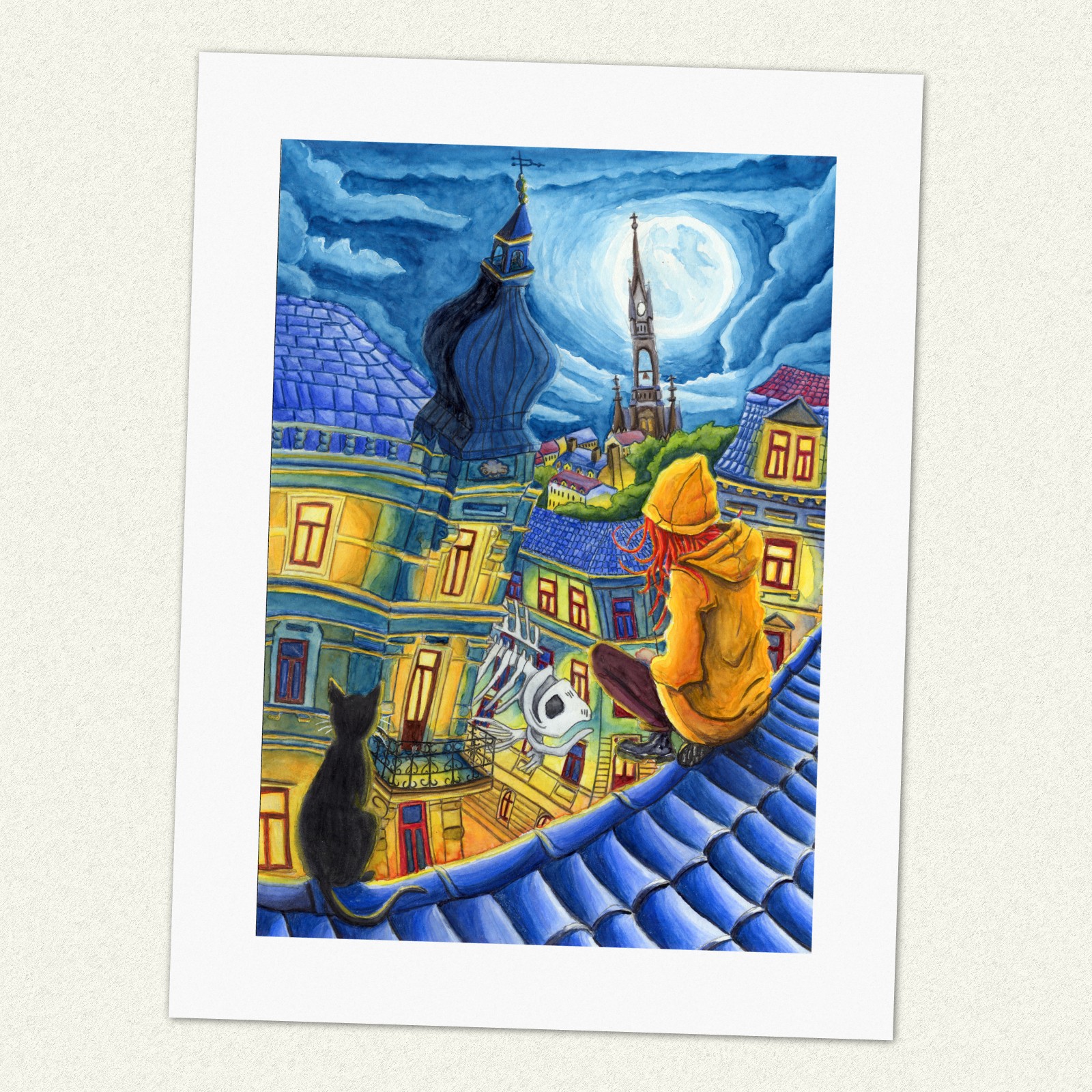 Kunstdruck schiefes Eck